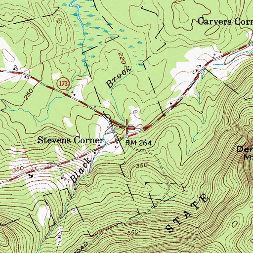 Topographic Map of Stevens Corner, ME