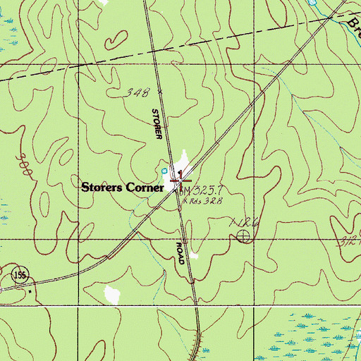 Topographic Map of Storers Corner, ME