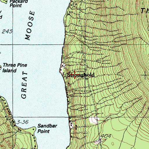 Topographic Map of Stronghold, ME
