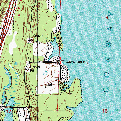 Topographic Map of Jacks Landing, AR