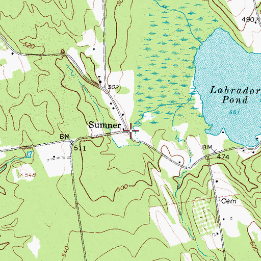 Topographic Map of Sumner, ME