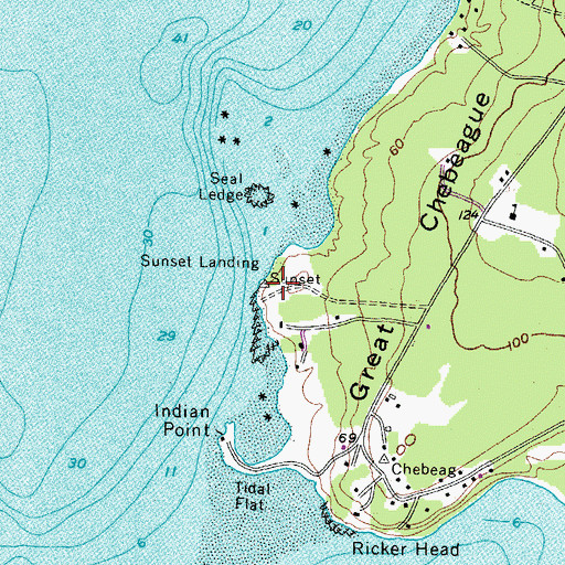 Topographic Map of Sunset Landing, ME
