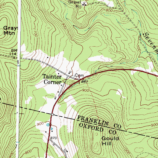 Topographic Map of Tainter Corner, ME