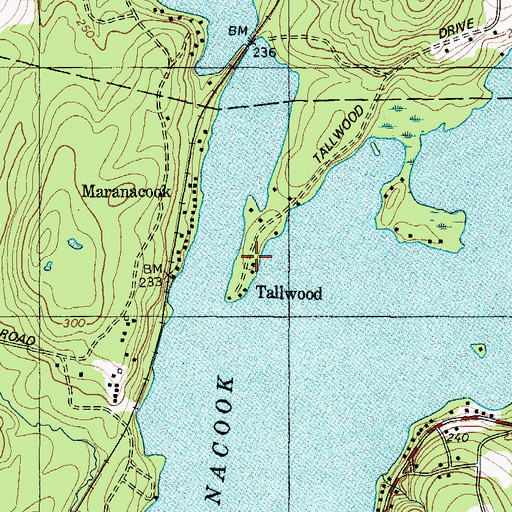 Topographic Map of Tallwood, ME