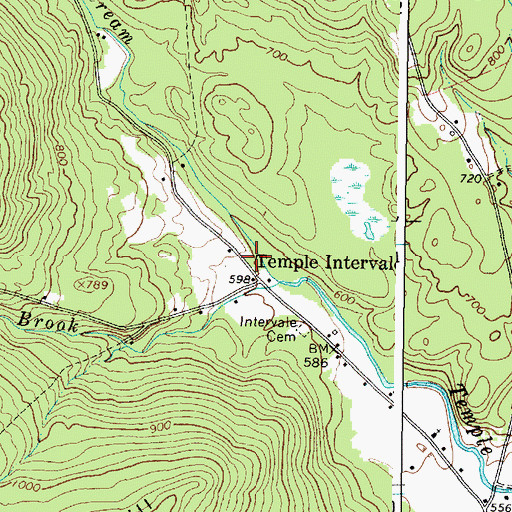 Topographic Map of Temple Intervale, ME