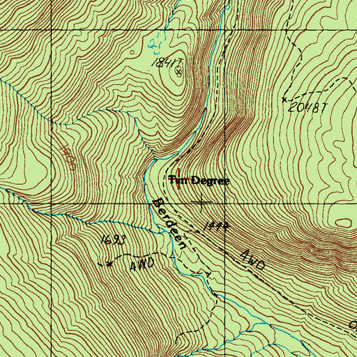 Topographic Map of Ten Degree, ME