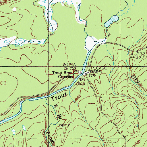Topographic Map of The Crossing, ME