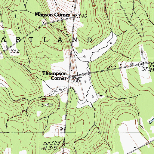 Topographic Map of Thompson Corner, ME