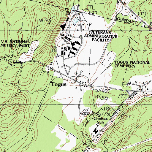 Topographic Map of Togus, ME