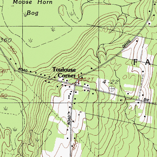 Topographic Map of Toulouse Corner, ME