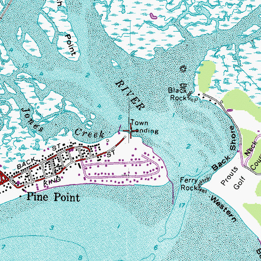 Topographic Map of Town Landing, ME