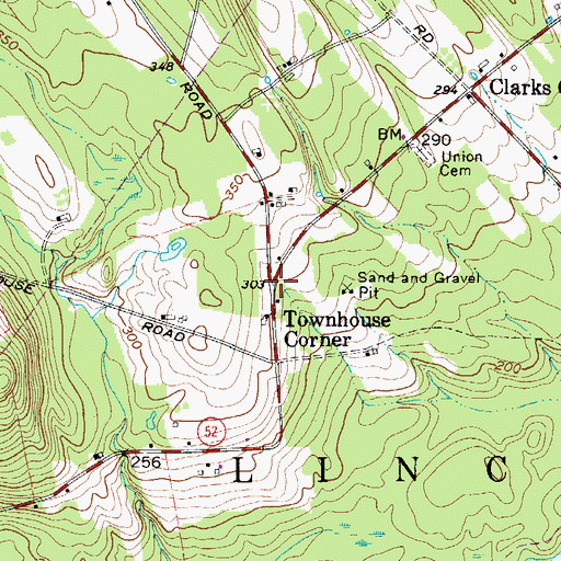 Topographic Map of Townhouse Corner, ME