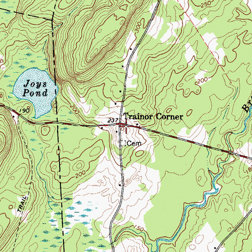Topographic Map of Trainor Corner, ME
