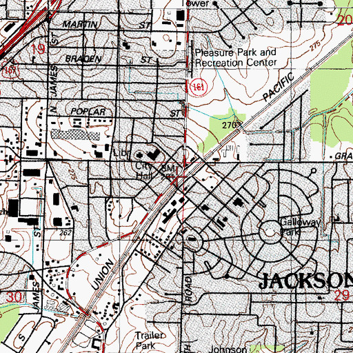 Topographic Map of Jacksonville, AR