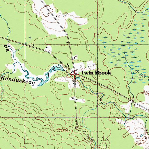 Topographic Map of Twin Brook, ME