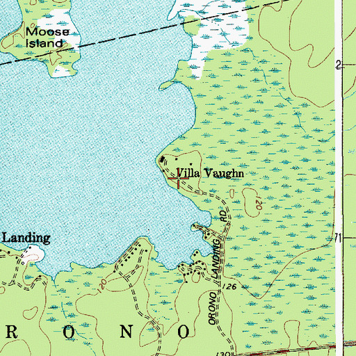 Topographic Map of Villa Vaughn, ME