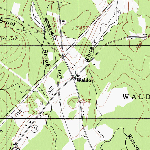Topographic Map of Waldo, ME