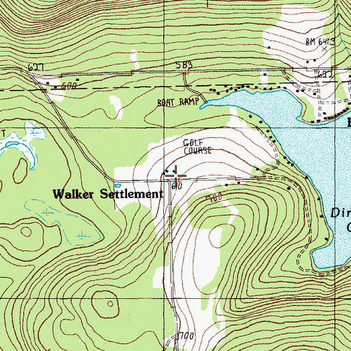 Topographic Map of Walker Settlement, ME