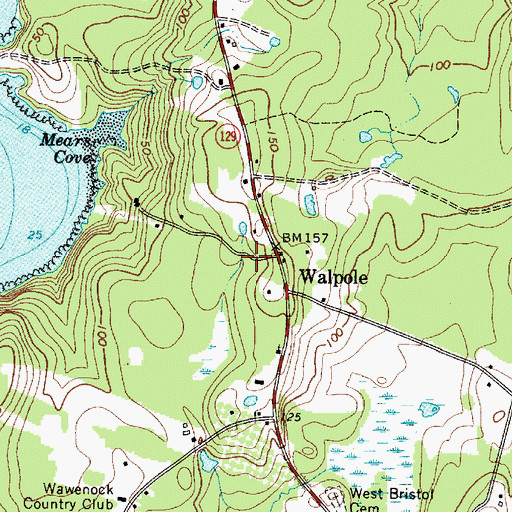 Topographic Map of Walpole, ME