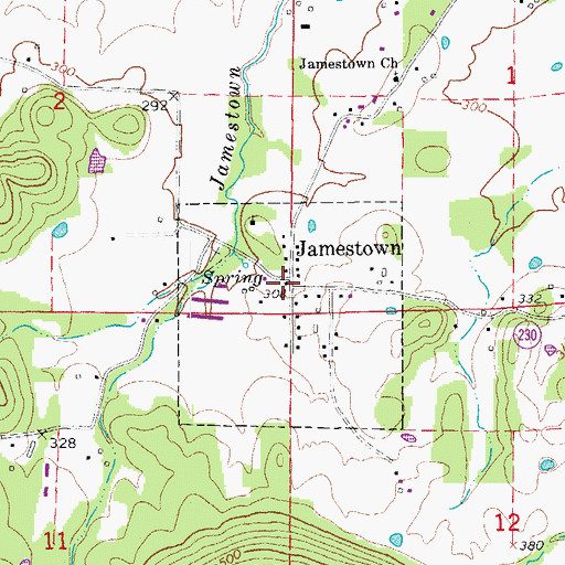 Topographic Map of Jamestown, AR