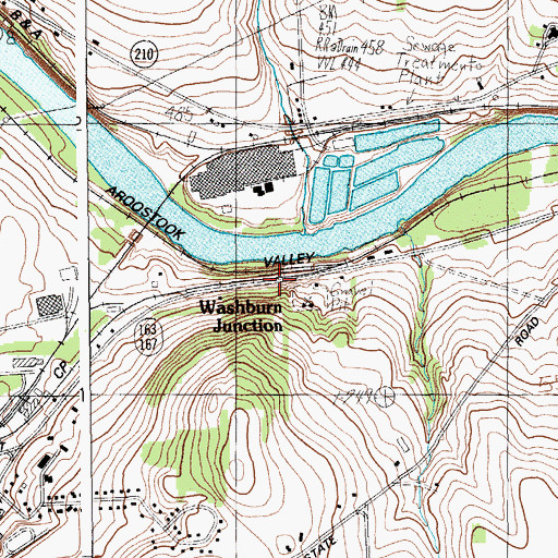 Topographic Map of Washburn Junction, ME