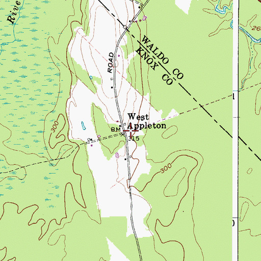 Topographic Map of West Appleton, ME