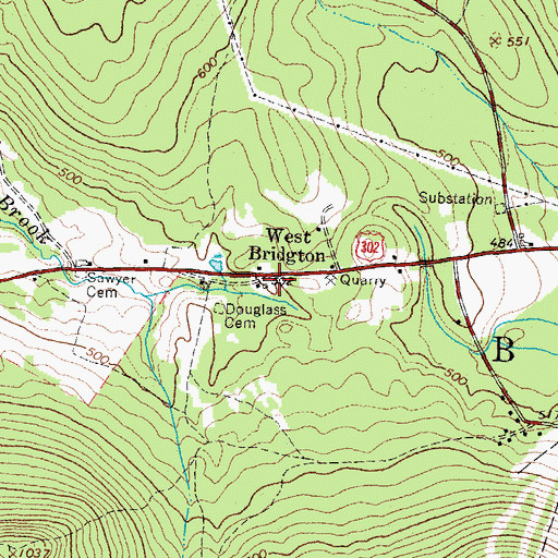 Topographic Map of West Bridgton, ME