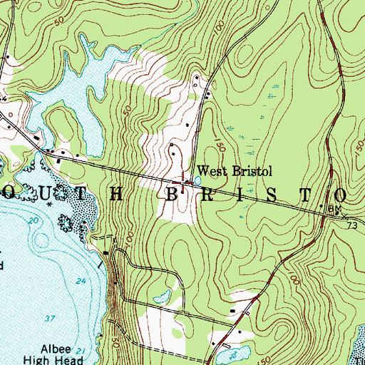 Topographic Map of West Bristol, ME