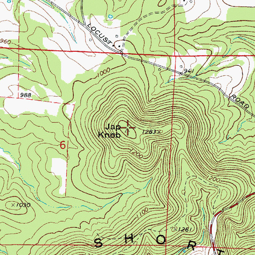 Topographic Map of Japanese Knob, AR