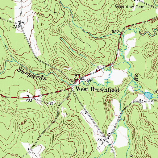 Topographic Map of West Brownfield, ME