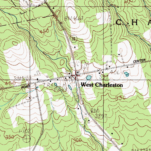 Topographic Map of West Charleston, ME