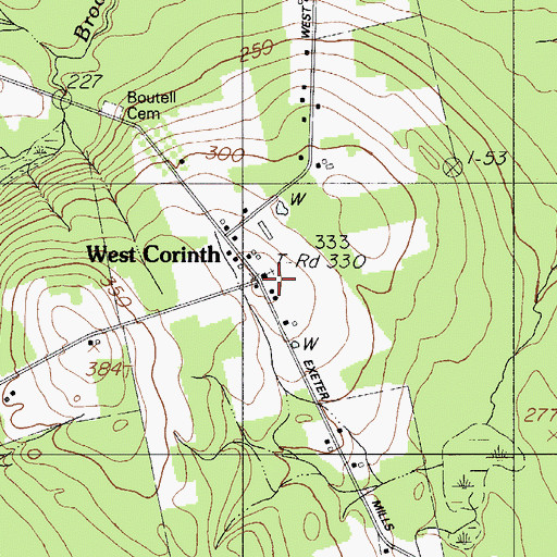 Topographic Map of West Corinth, ME