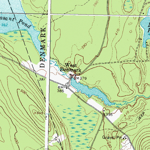 Topographic Map of West Denmark, ME
