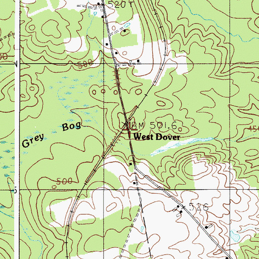 Topographic Map of West Dover, ME