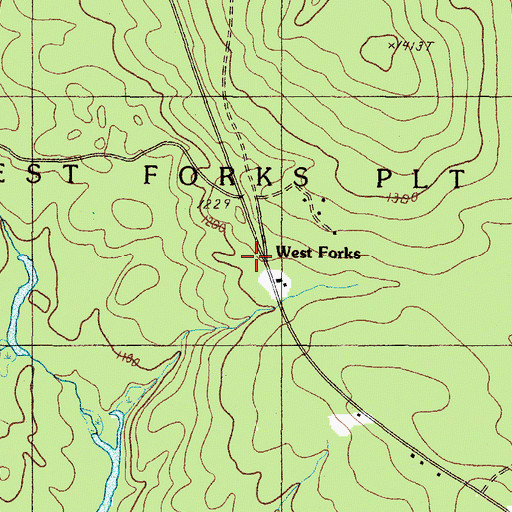Topographic Map of West Forks, ME