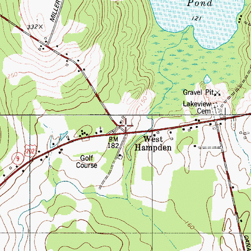 Topographic Map of West Hampden, ME