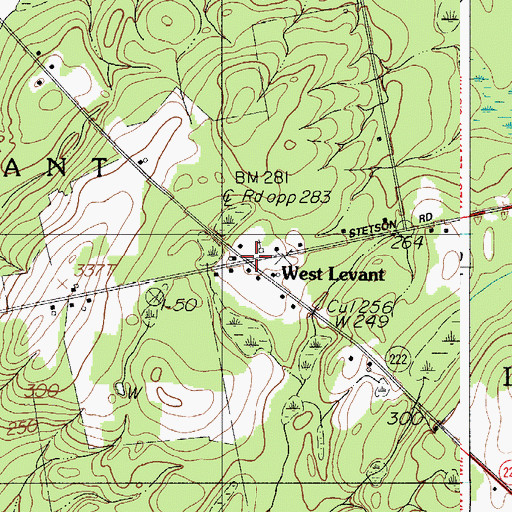 Topographic Map of West Levant, ME
