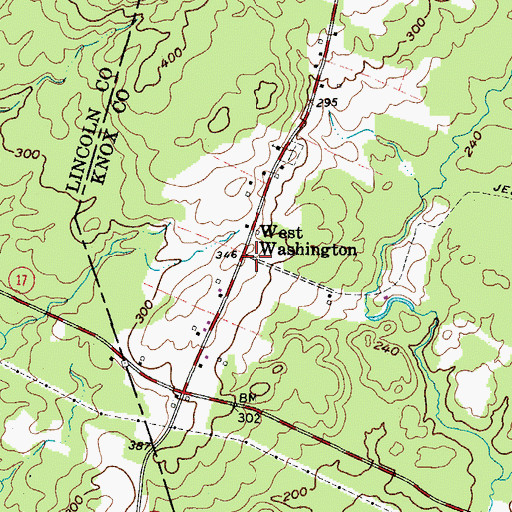 Topographic Map of West Washington, ME