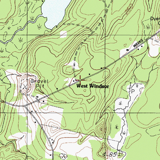 Topographic Map of West Windsor, ME