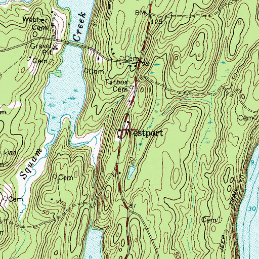 Topographic Map of Westport, ME