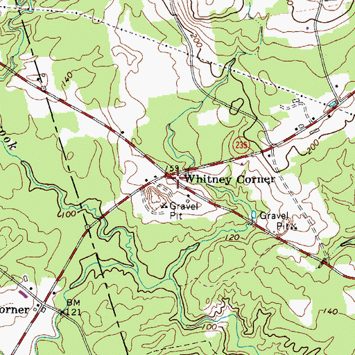 Topographic Map of Whitney Corner, ME