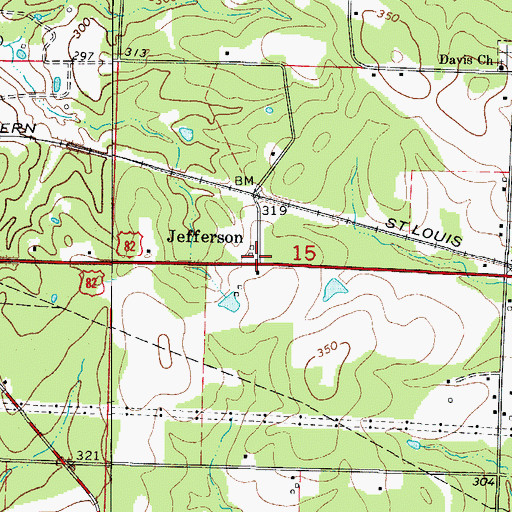 Topographic Map of Jefferson, AR