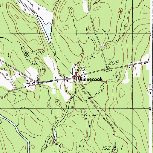 Topographic Map of Winnecook, ME