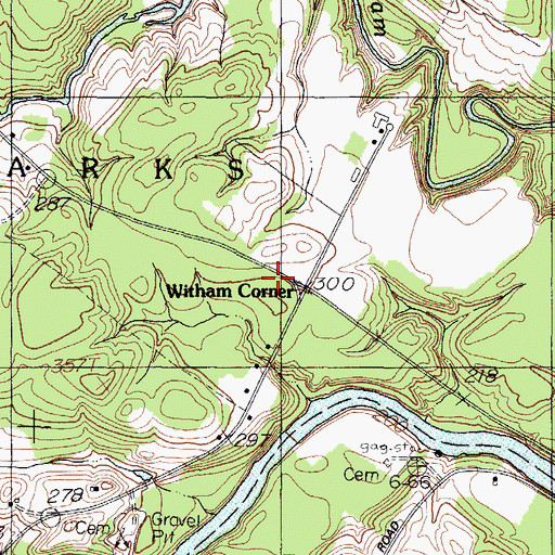 Topographic Map of Witham Corner, ME