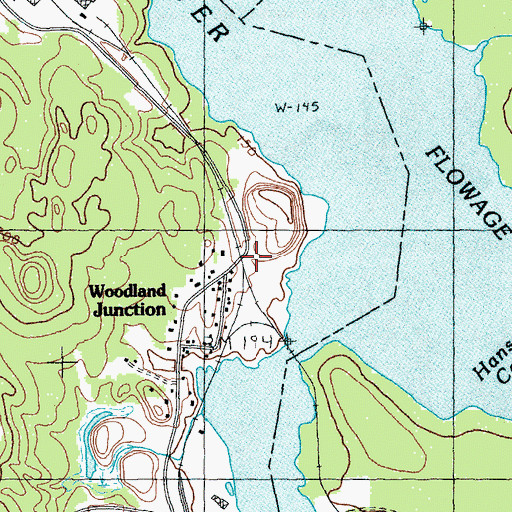 Topographic Map of Woodland Junction, ME