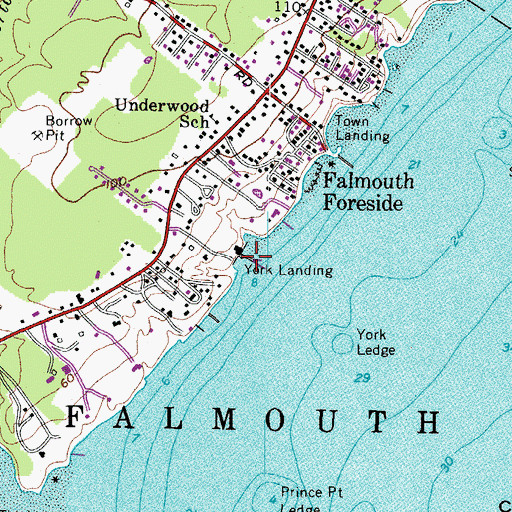 Topographic Map of York Landing, ME