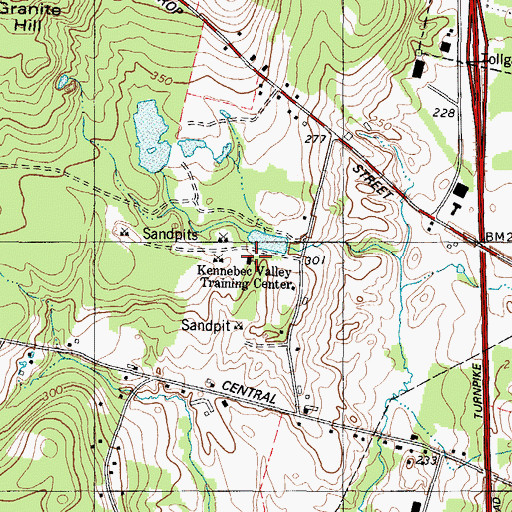 Topographic Map of Tri-City Fish and Game Club (historical), ME