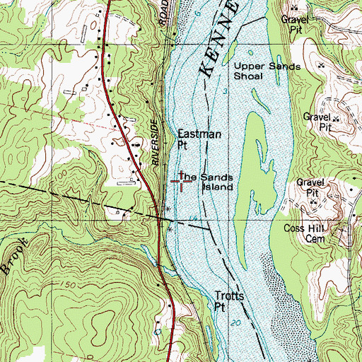 Topographic Map of Eastman Point, ME