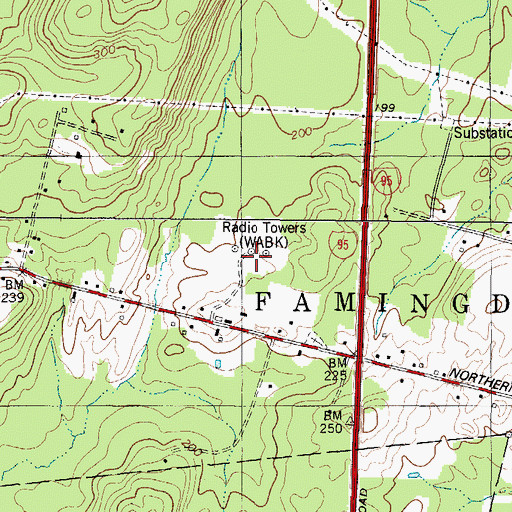 Topographic Map of WABK Radio Tower (Havre De Grace), ME