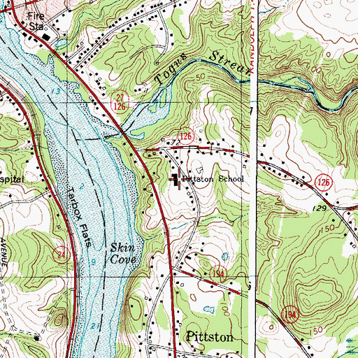 Topographic Map of Pittston, ME